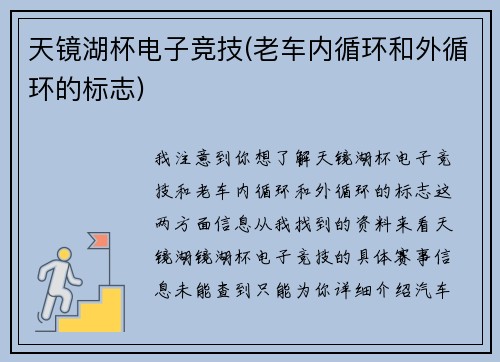 天镜湖杯电子竞技(老车内循环和外循环的标志)
